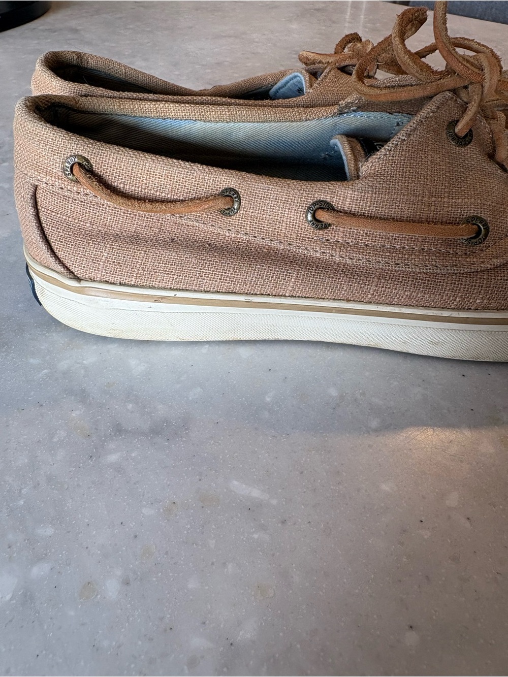 Sperry Women’s Tan Canvas Lace-Up Boat Shoes - Picture 4 of 5